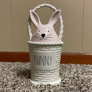 Rae Dunn Bunny in a basket canister